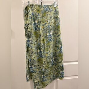 POINT Henley Wrap Skirt in Green and Blue